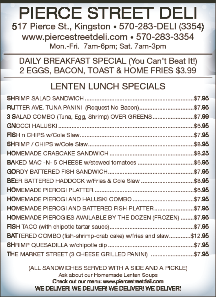 thumbnail of PIERCE ST LENT MENU 4X9 TSLV110800